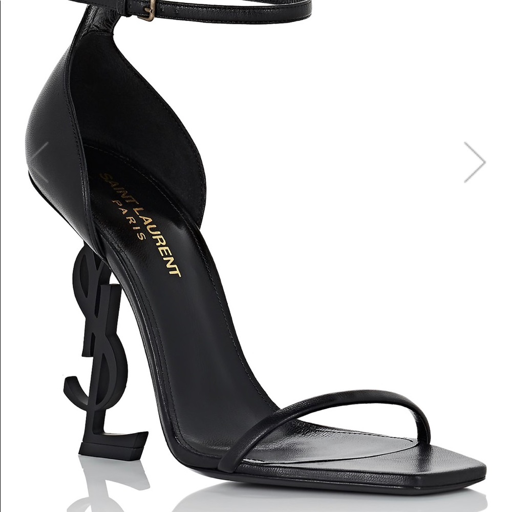 Saint Laurent Opyum Leather Ankle-Strap Sandals